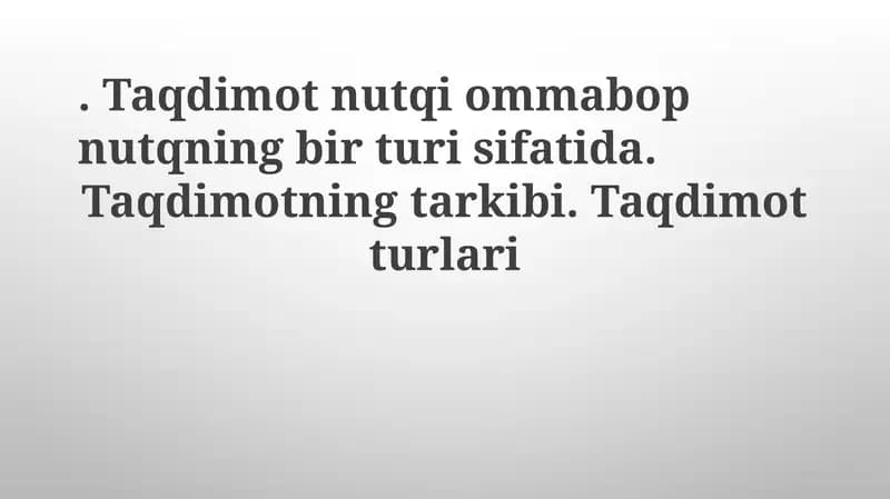 Taqdimot nutqi