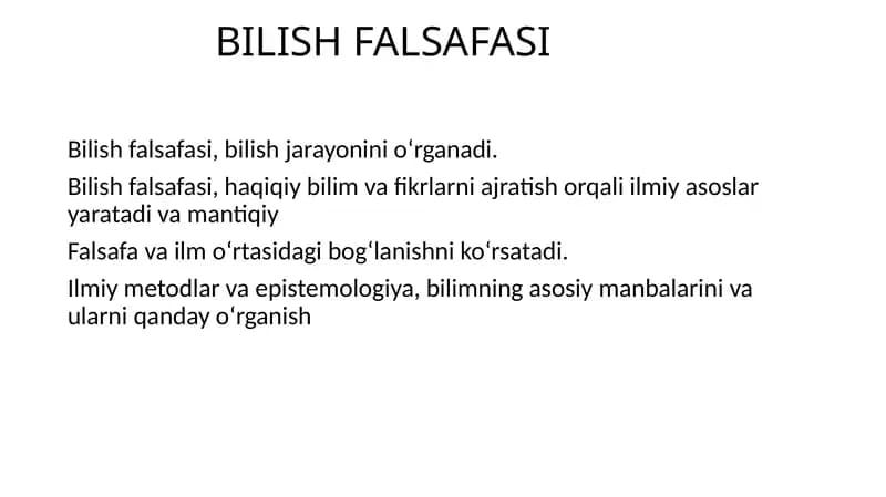 BILISH FALSAFASI