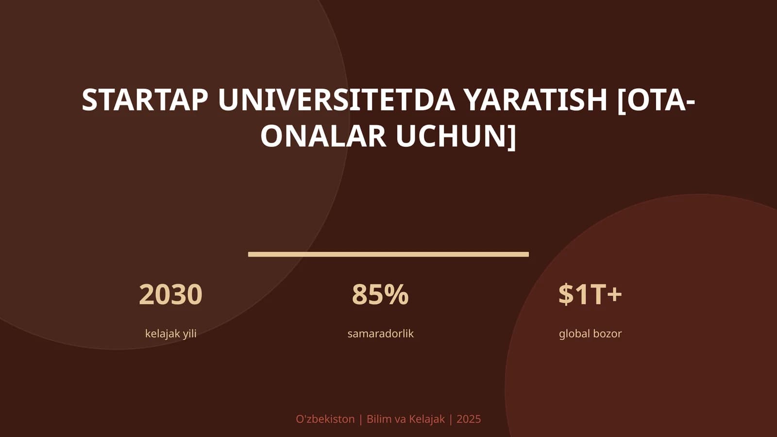 Startap universitetda yaratish [Ota-onalar uchun]