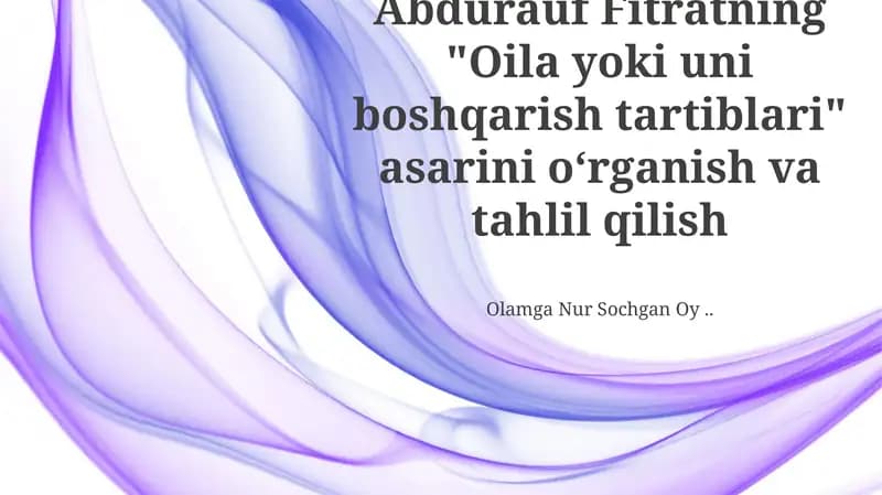 Oila yoki uni boshqarish tartiblari