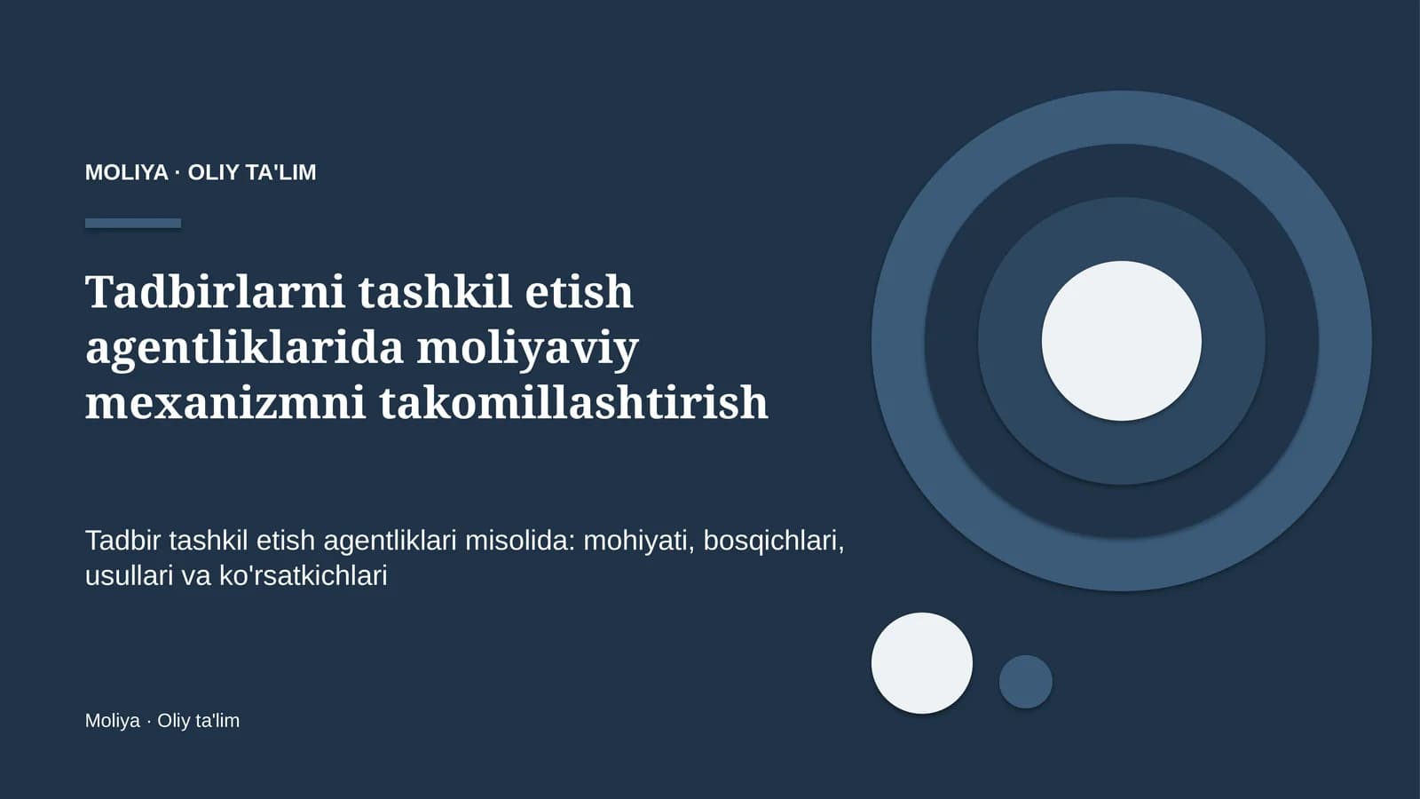 tadbirlarni tashkil etish agentliklarida moliyaviy mexanizmni takomillashtirish 2996