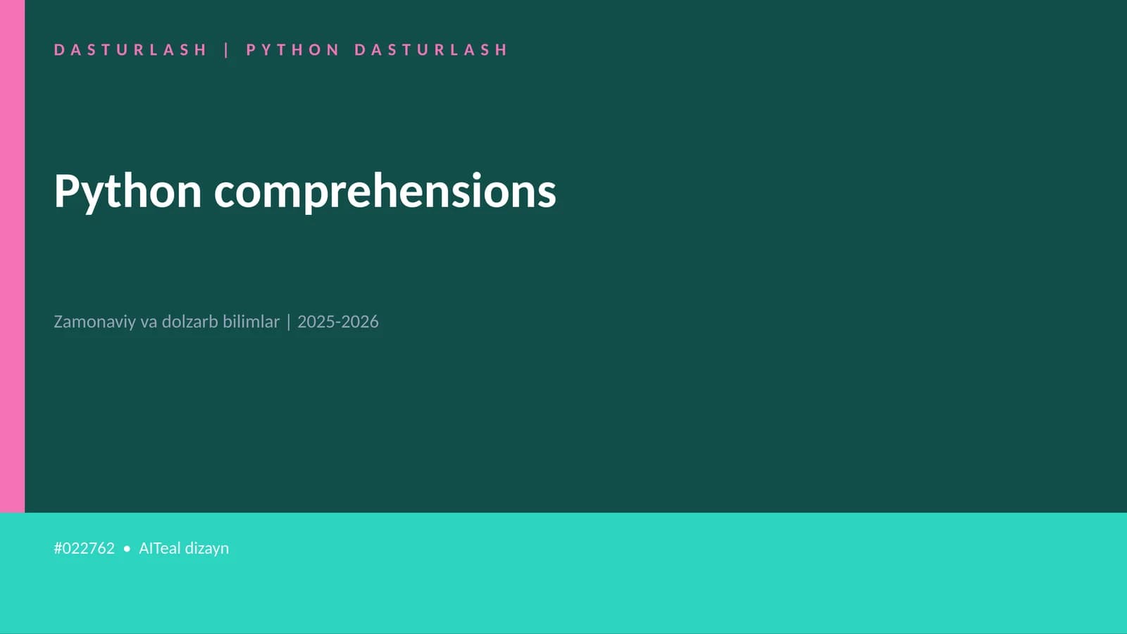 DASTURLASH | PYTHON DASTURLASH