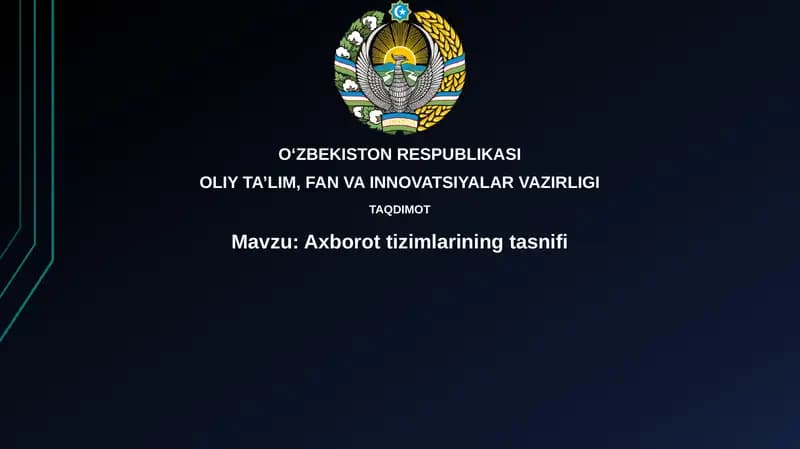 Axborottizimlariningtasnifi