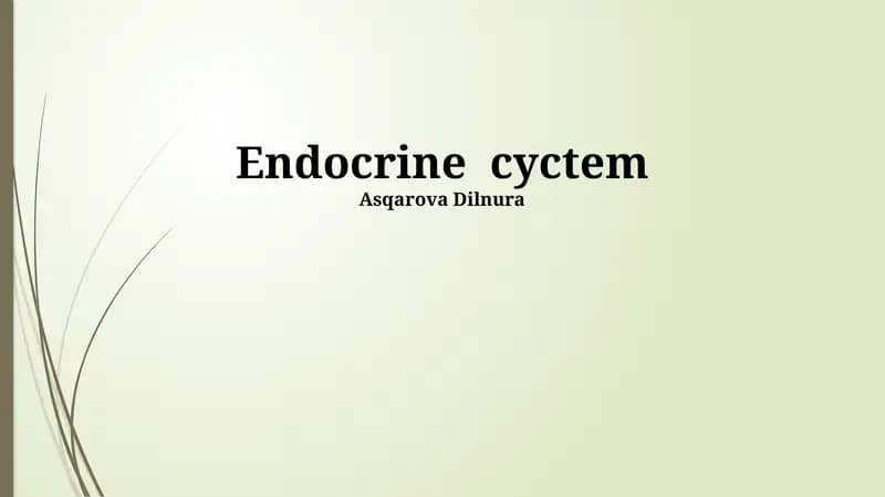 Endocrine cyctem