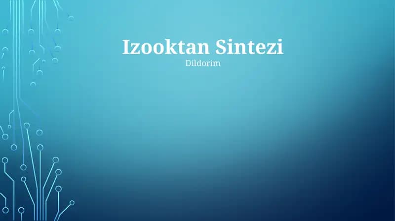 Izooktan Sintezi