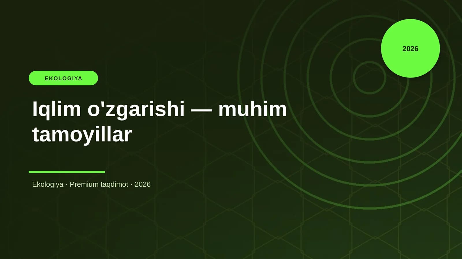 Iqlim o'zgarishi — muhim tamoyillar