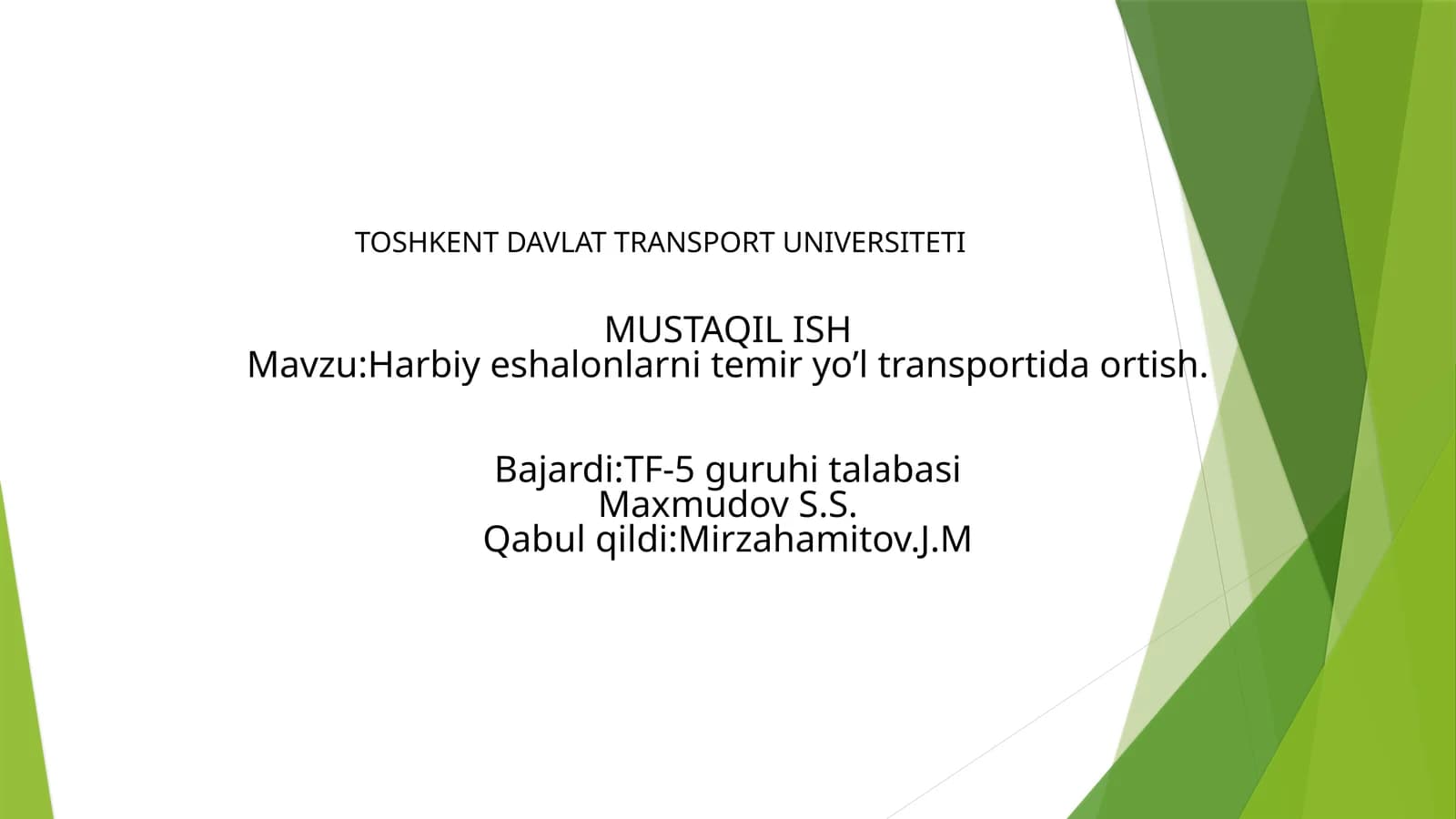 Temiryo’l transportni qo'llab-quvvatlash uchun huqujatlari