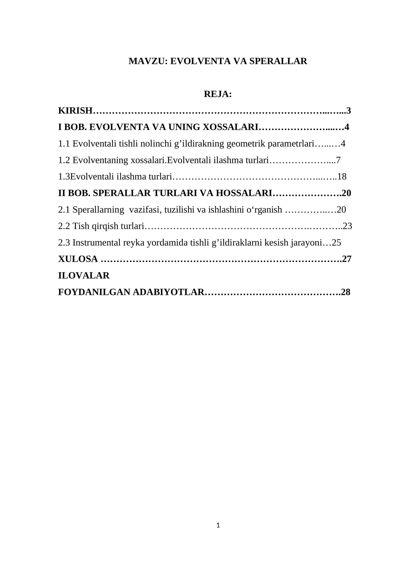 EVOLVENTA VA SPERALLAR