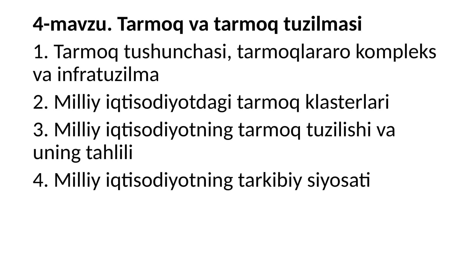 4-mavzu.Tarmoqvatarmoqtuzilmasi