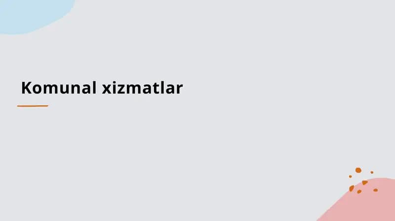 Komunal xizmatlar