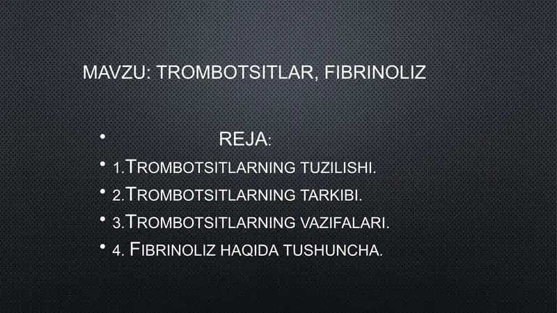 Trombotsitlar, Fibrinoliz