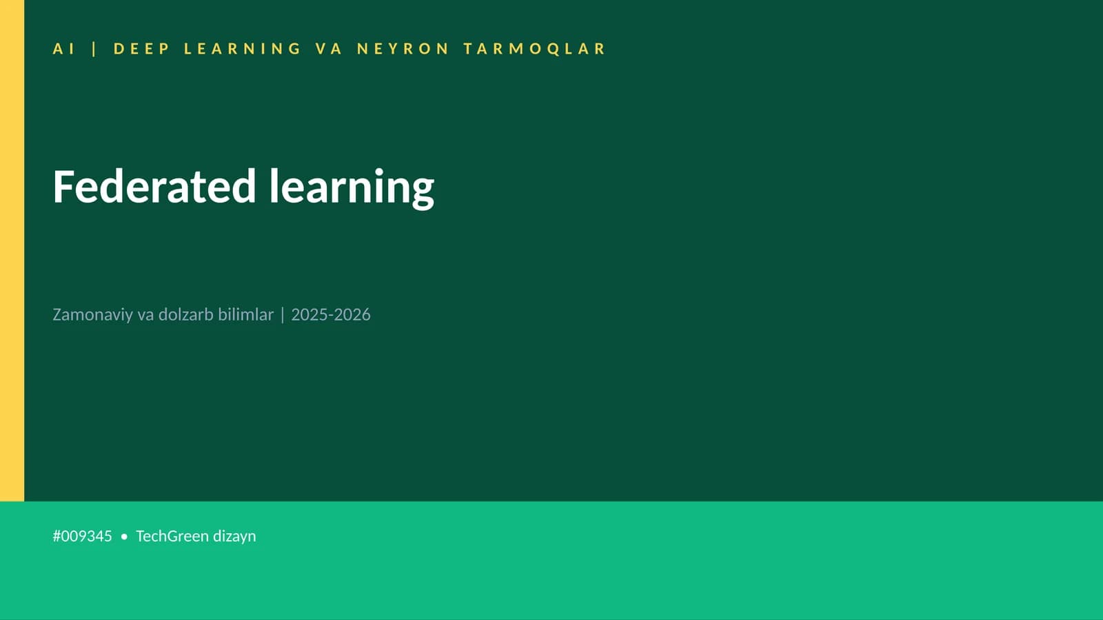 AI | DEEP LEARNING VA NEYRON TARMOQLAR