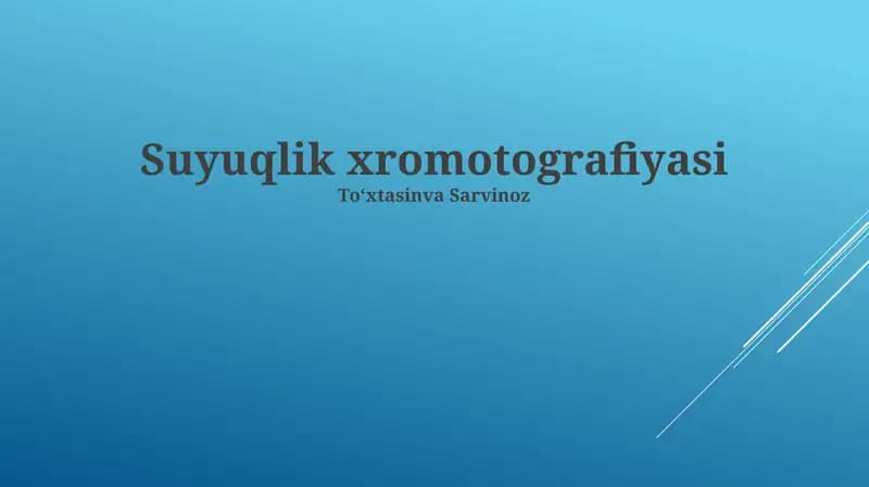 Suyuqlik xromotografiyasi