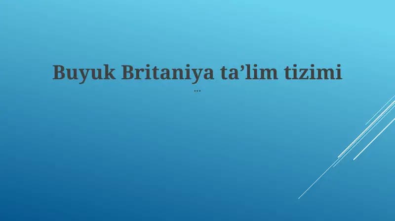 O'rta Ta'lim Sistemi