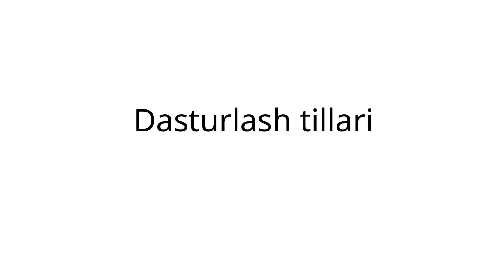 Dasturlash tillari