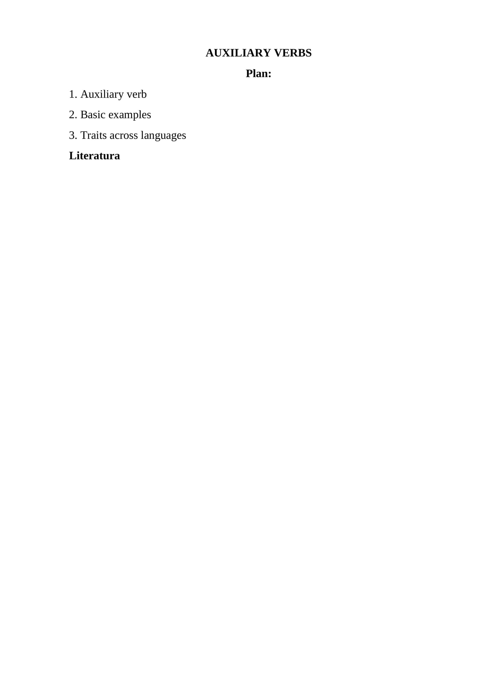 AUXILIARY VERBS