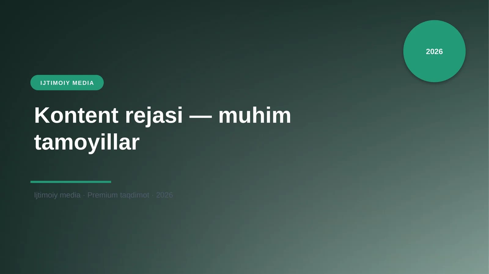Kontent rejasi — muhim tamoyillar