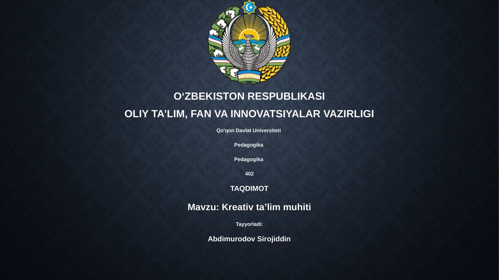 Kreativ ta’lim muhiti