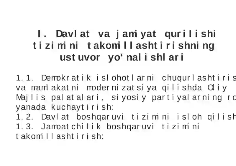 Iqtisodiyotni rivojlantirish yo‘nalishlari