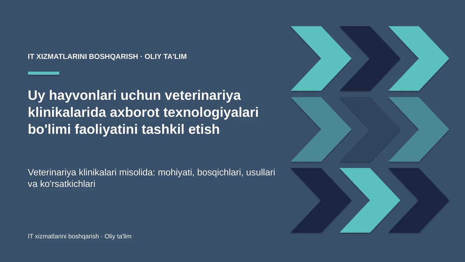 uy hayvonlari uchun veterinariya klinikalarida axborot texnologiyalari bo'limi faoliyatini tashkil etish 4684