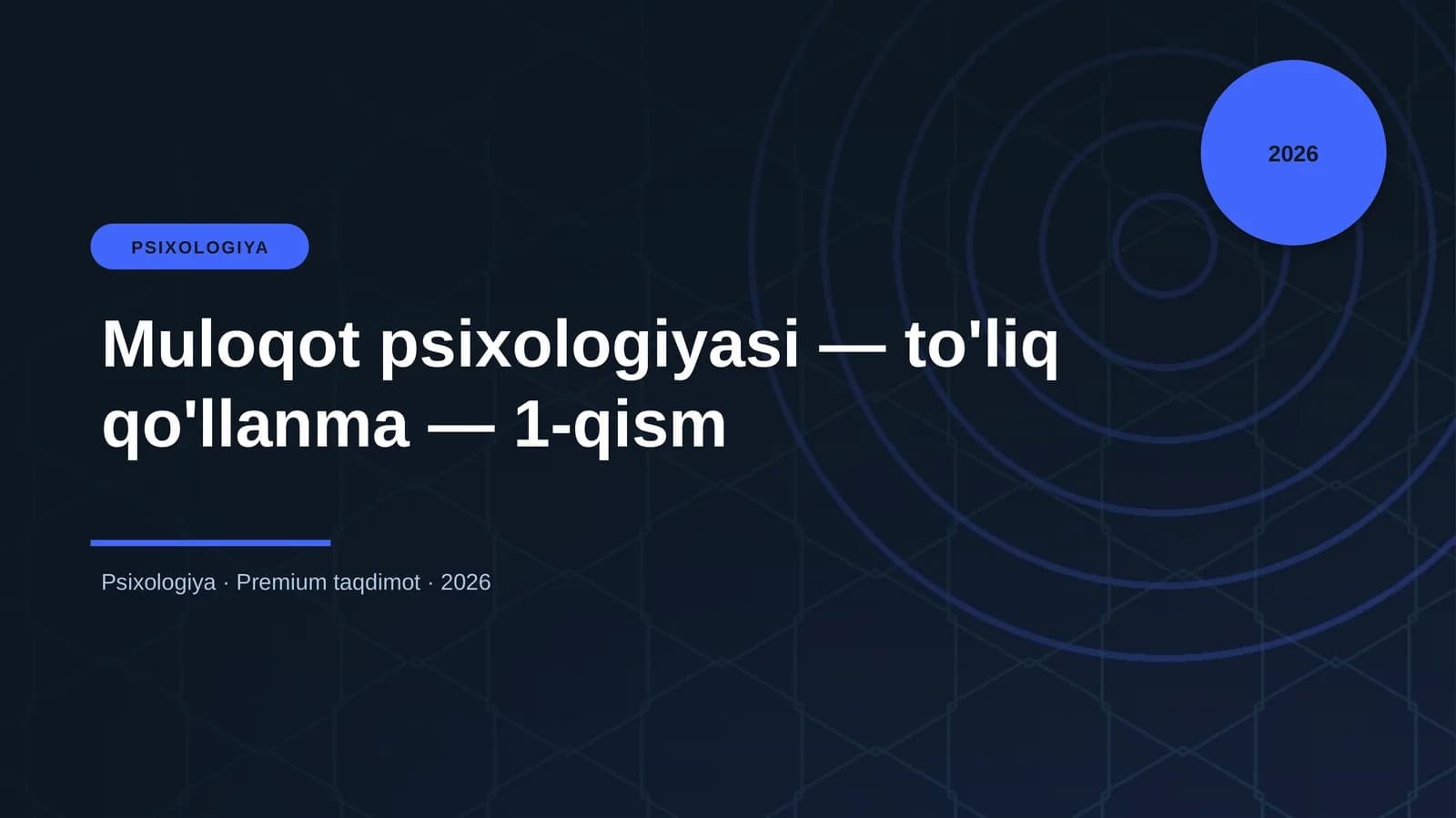 Muloqot psixologiyasi — to'liq qo'llanma — 1-qism
