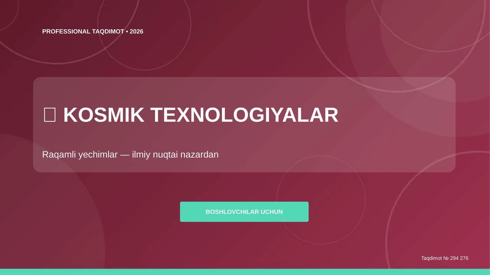 Kosmik texnologiyalar: raqamli yechimlar