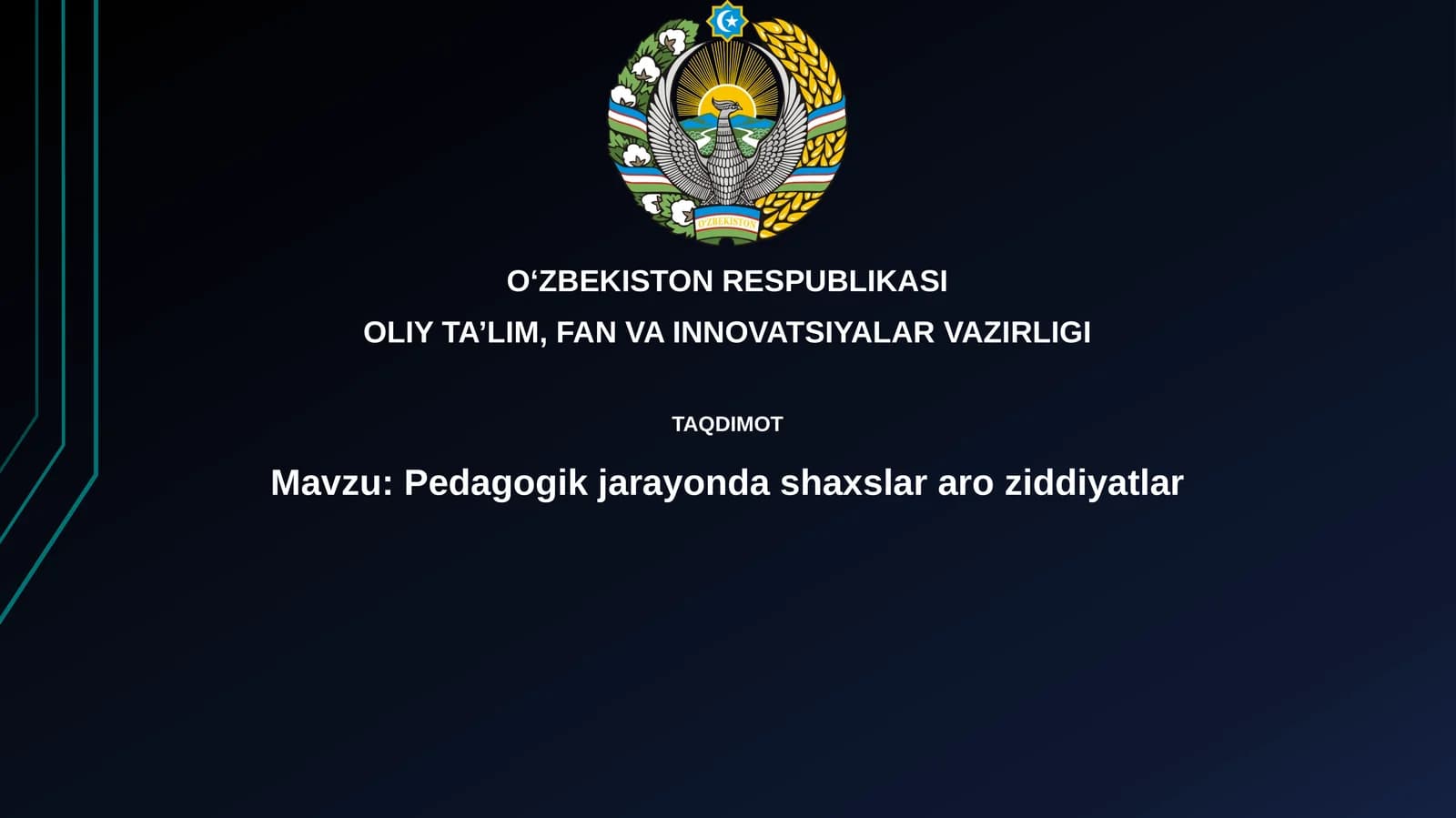 Pedagogik jarayonda shaxslararo mojarolar