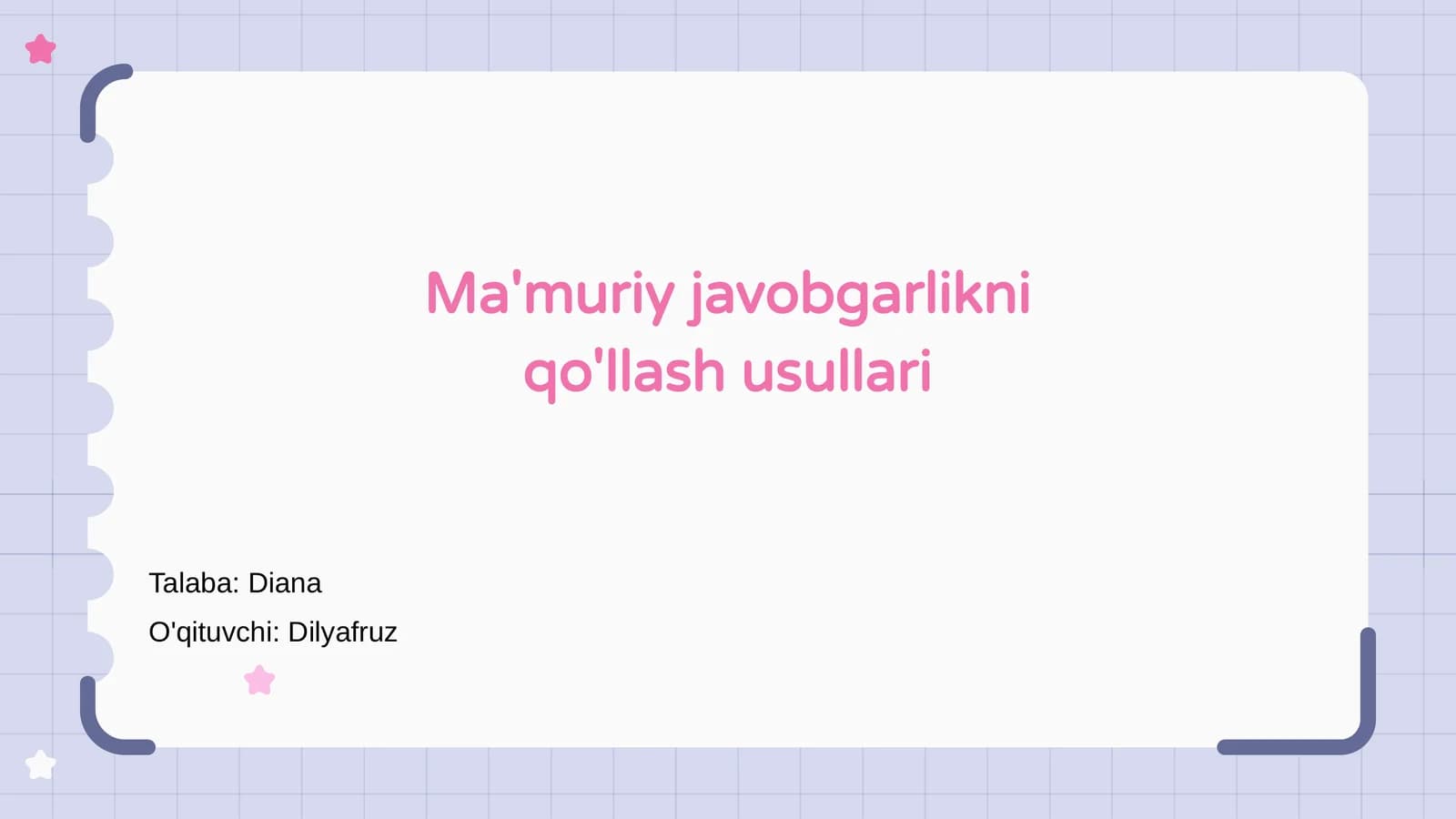 Ma'muriy javobgarlikni qo'llash usullari
