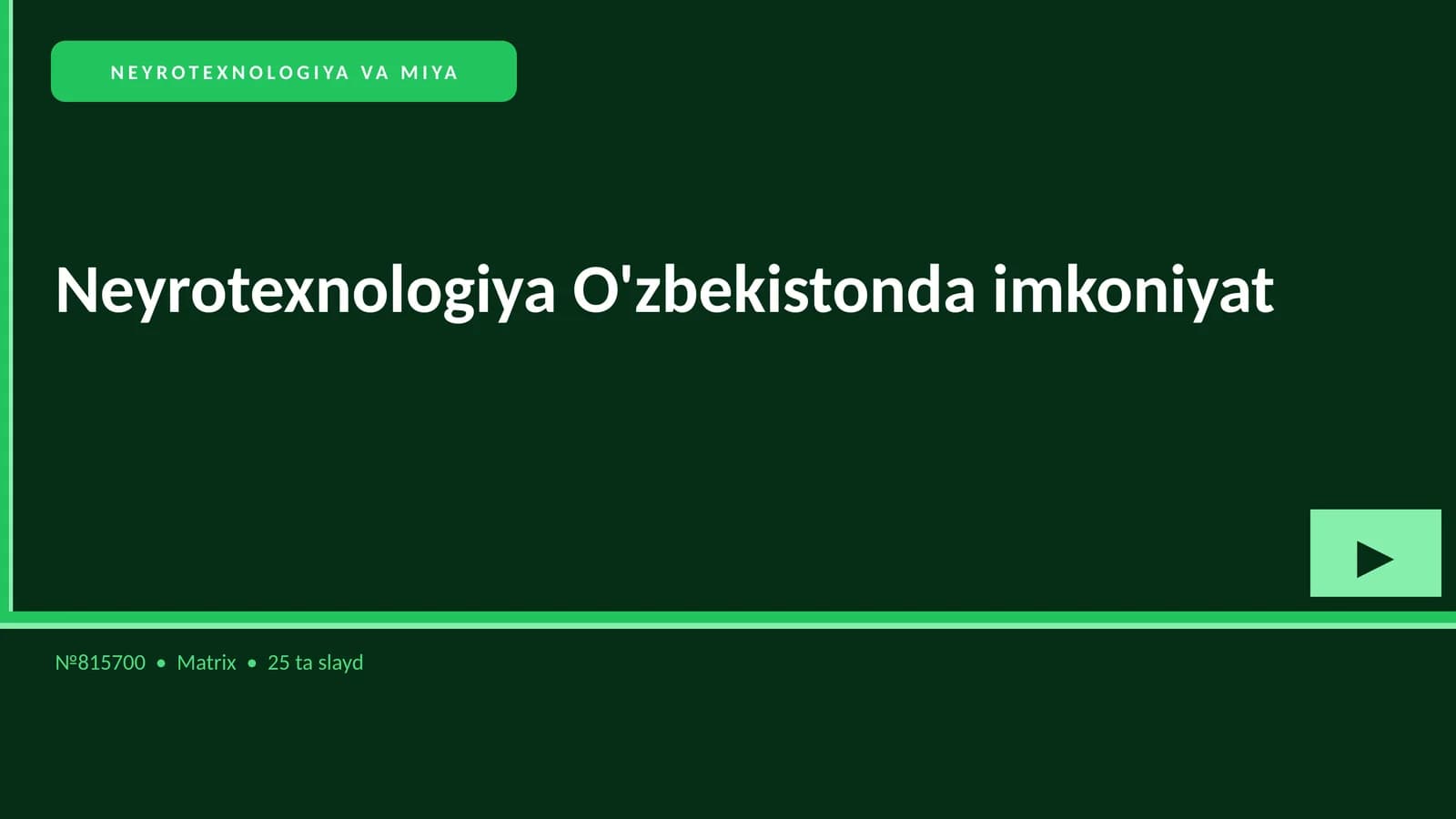 NEYROTEXNOLOGIYA VA MIYA