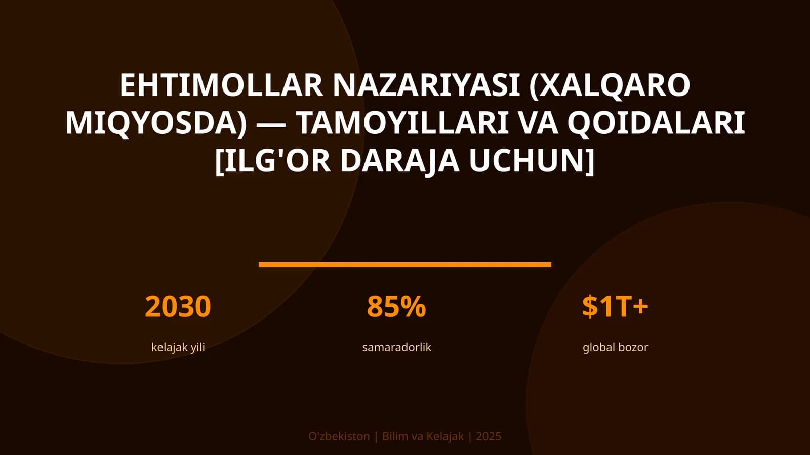 Ehtimollar nazariyasi (xalqaro miqyosda) — tamoyillari va qoidalari [ilg'or daraja uchun]