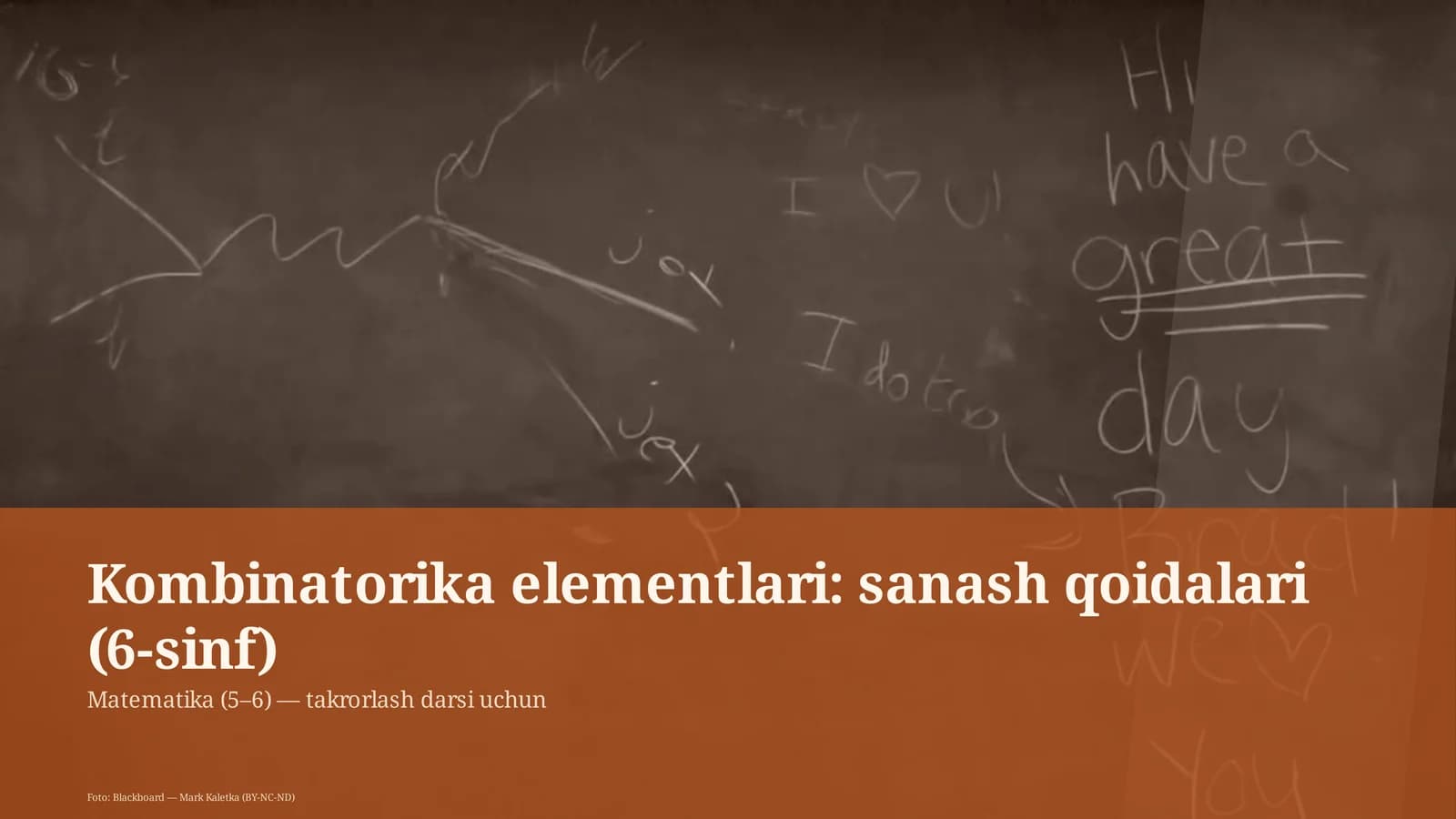 Kombinatorika elementlari: sanash qoidalari (6-sinf)