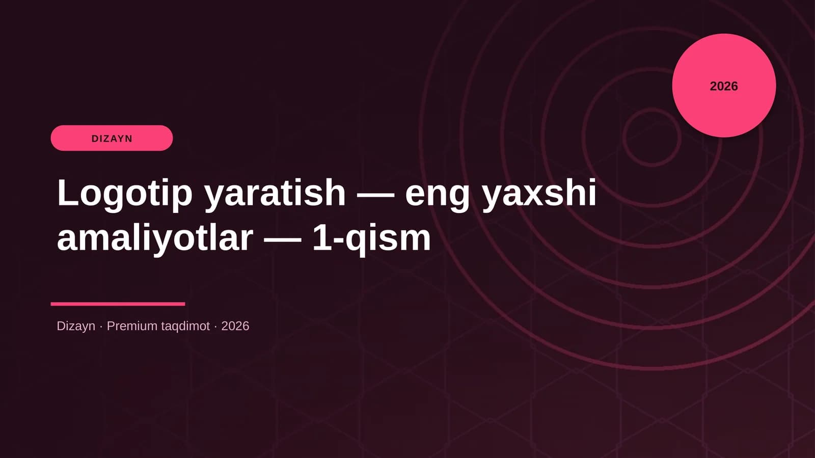 Logotip yaratish — eng yaxshi amaliyotlar — 1-qism