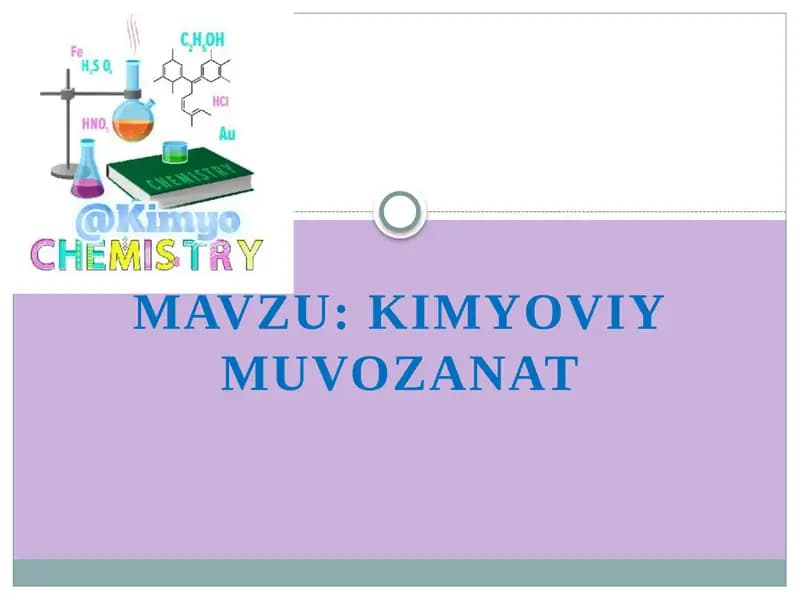 Kimyoviy muvozanat