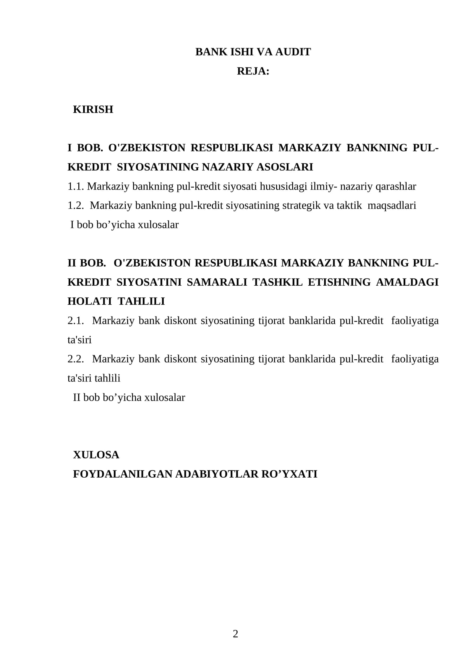 BANK ISHI VA AUDIT