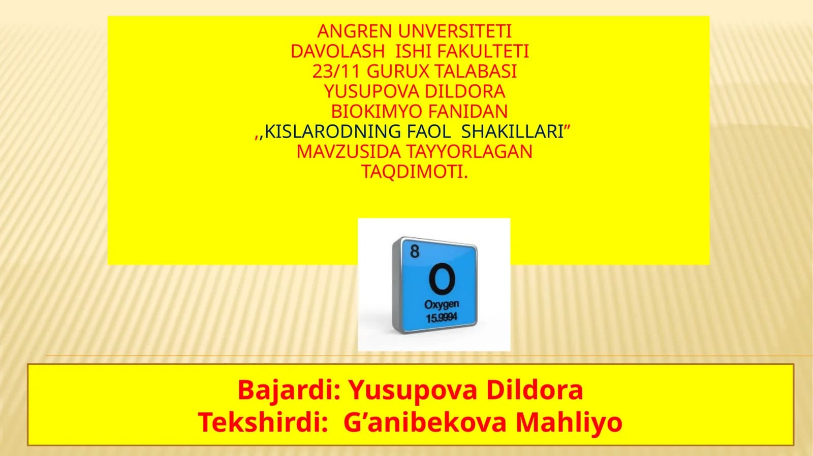 Kislarodning faol shakillari