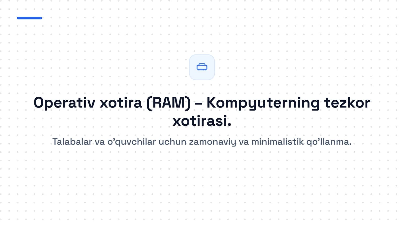 RAM (Tezkor Xotira)