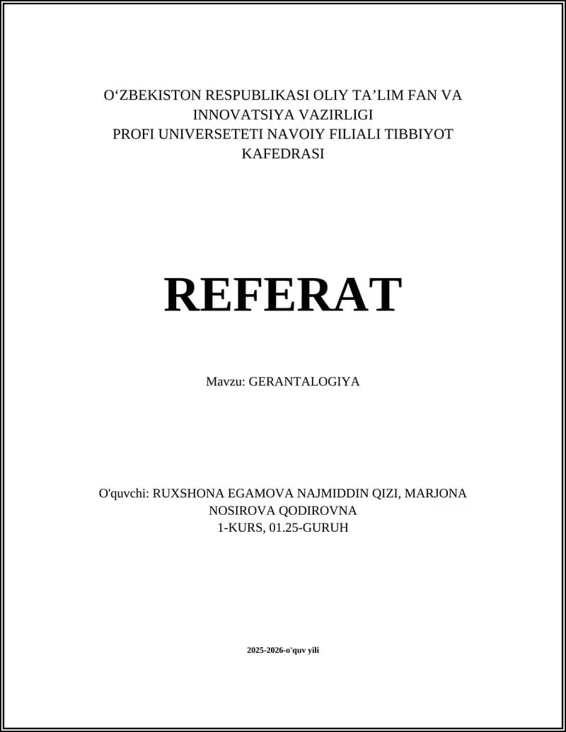 GERANTALOGIYA