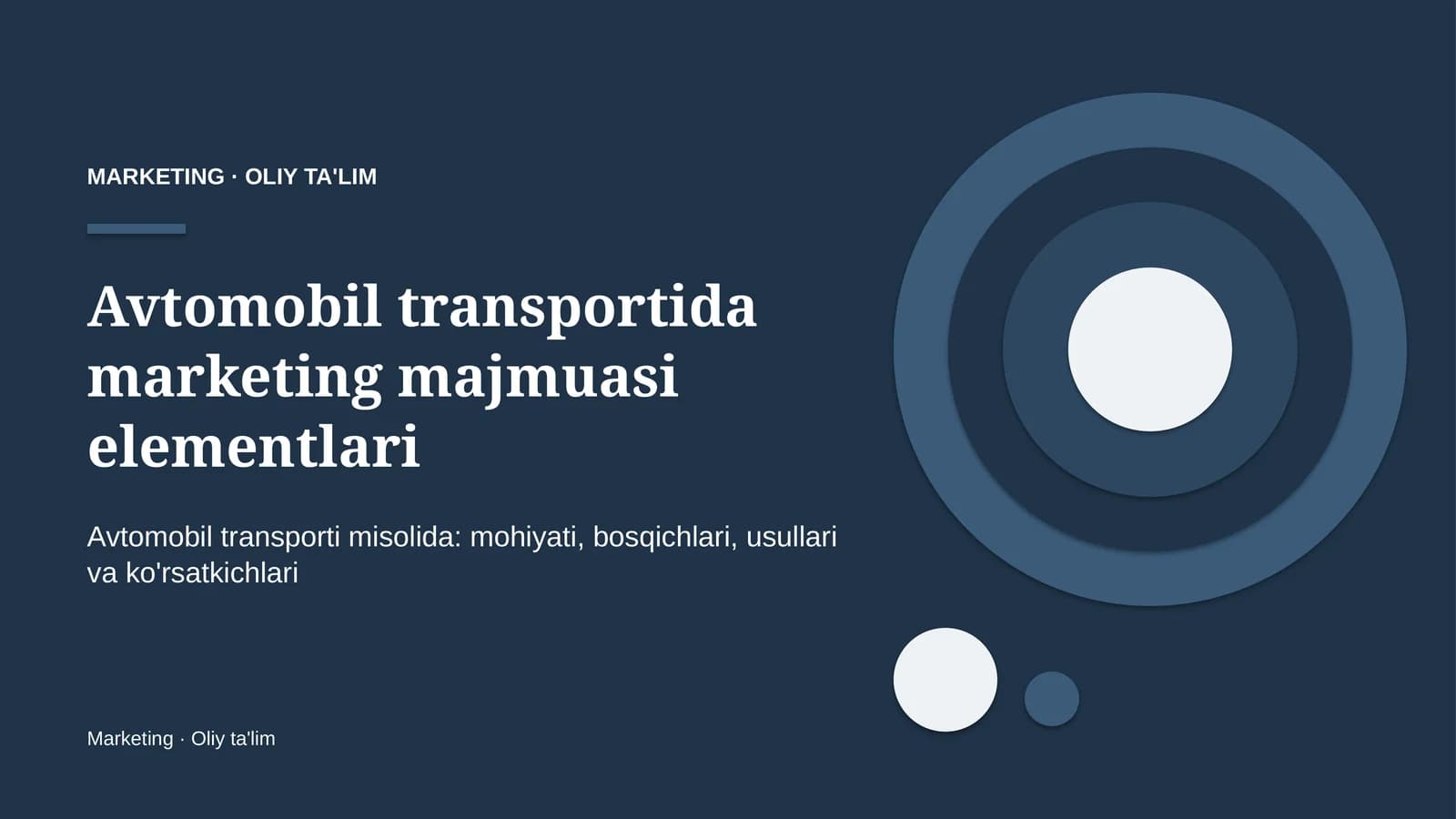 Avtomobil transportida marketing majmuasi elementlari