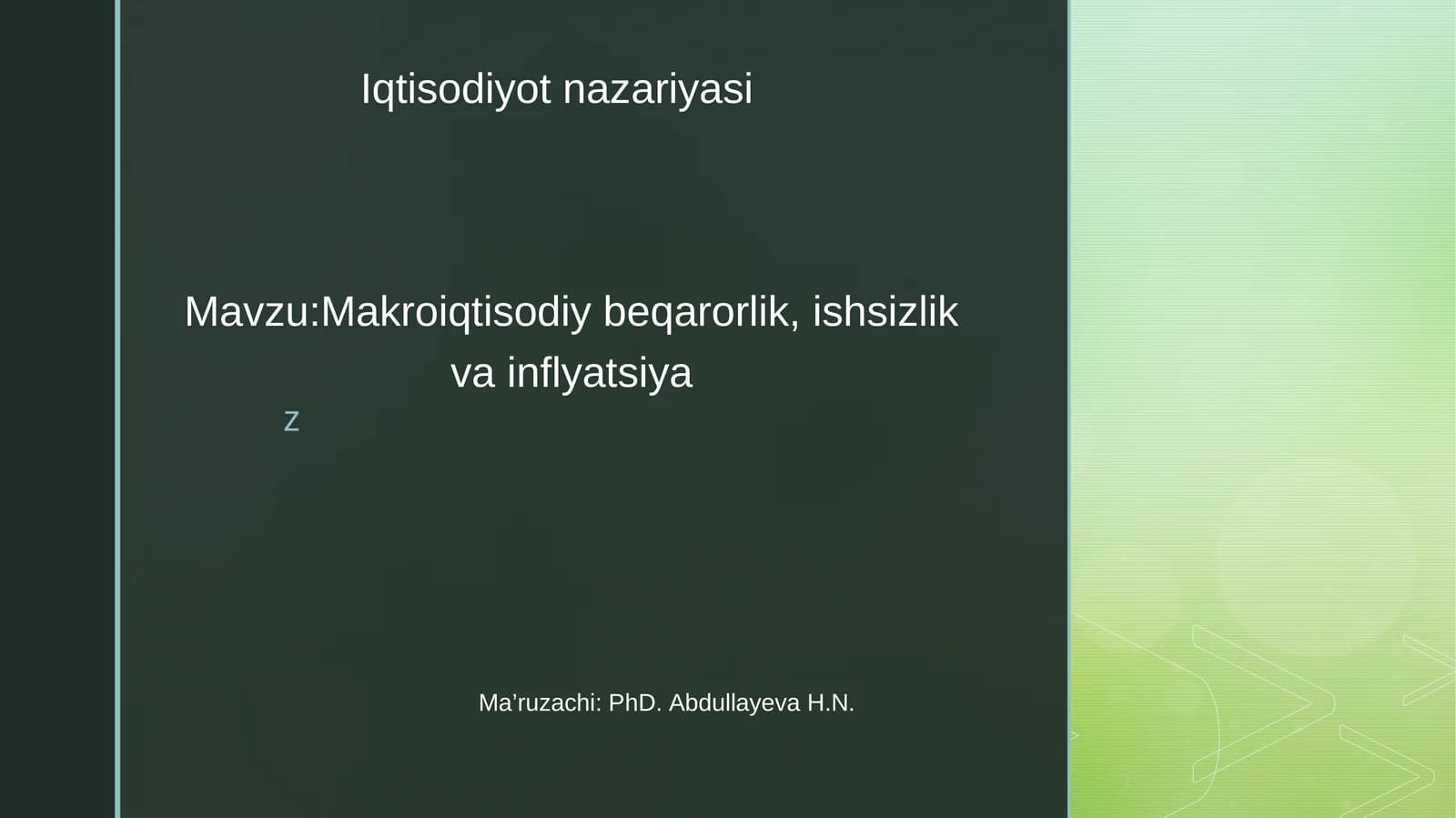 Makroiqtisodiy beqarorlik, ishsizlik va inflyatsiya