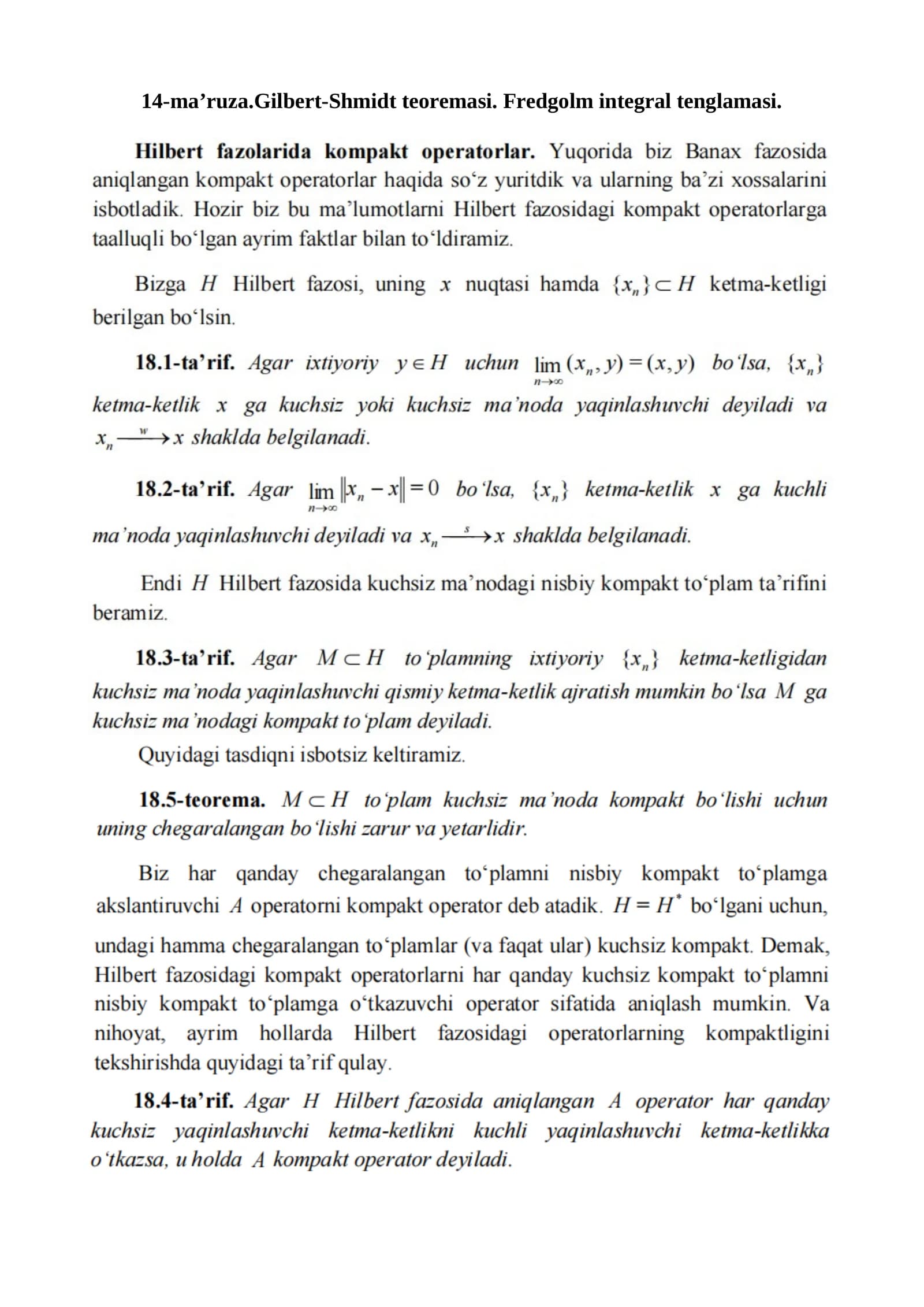 Fredgolm integral tenglamasi