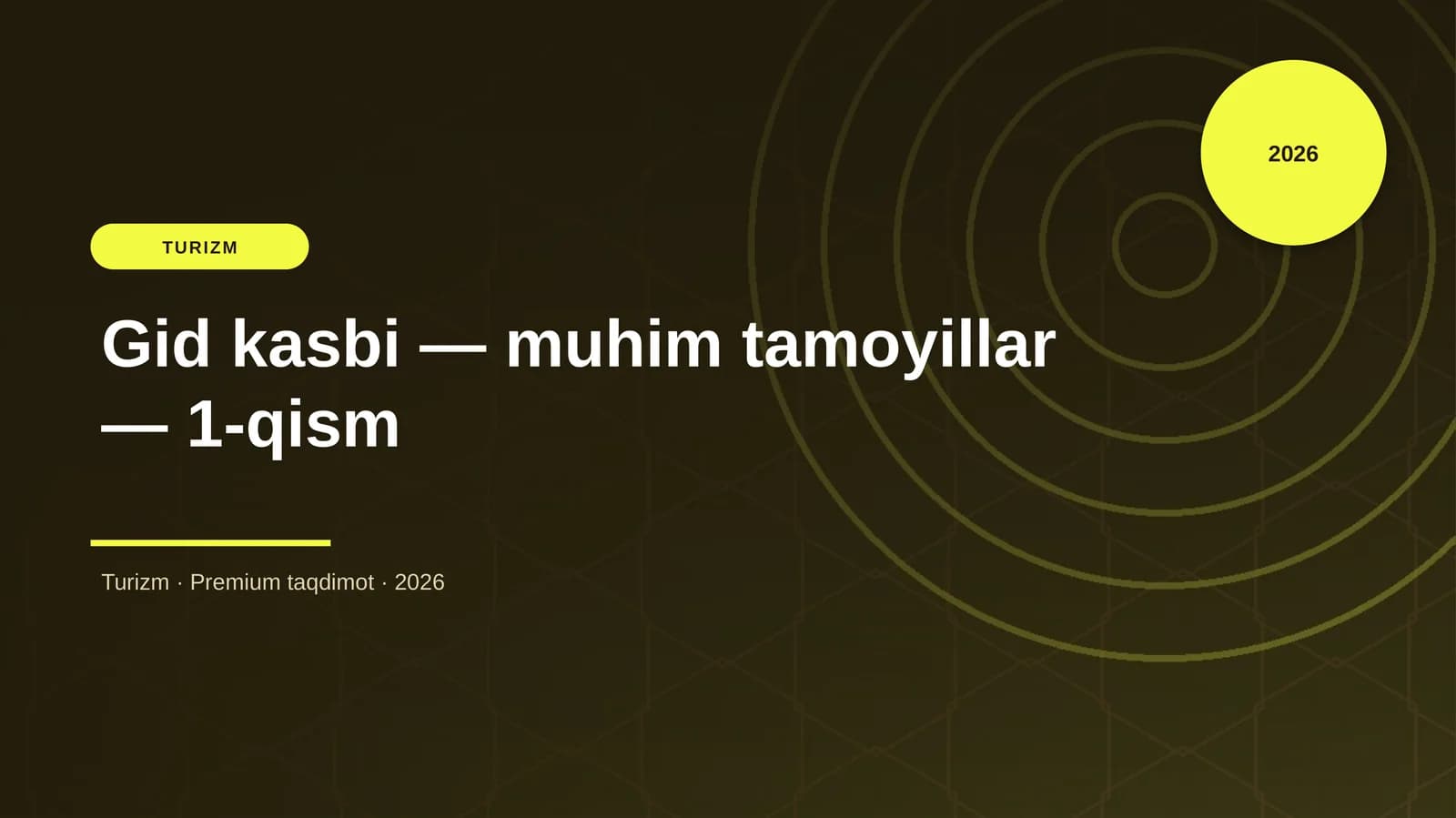 Gid kasbi — muhim tamoyillar — 1-qism