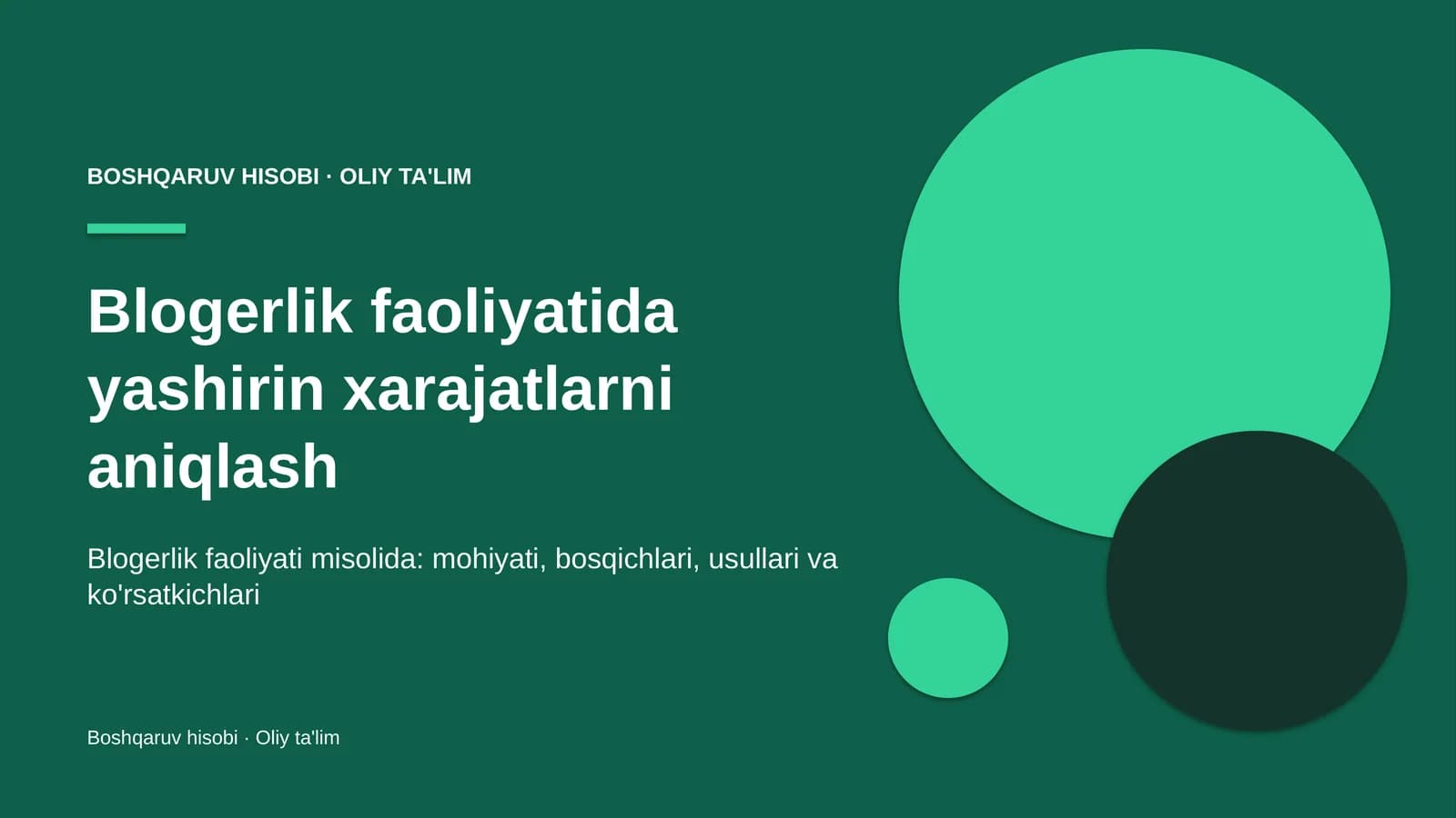 Blogerlik faoliyatida yashirin xarajatlarni aniqlash