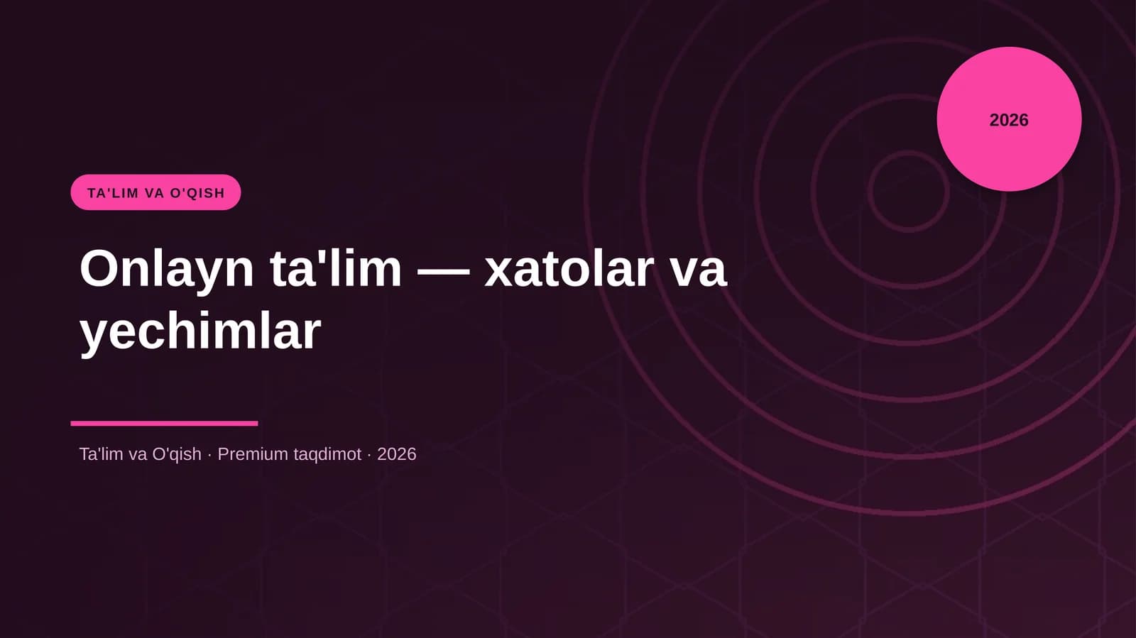 Onlayn ta'lim — xatolar va yechimlar