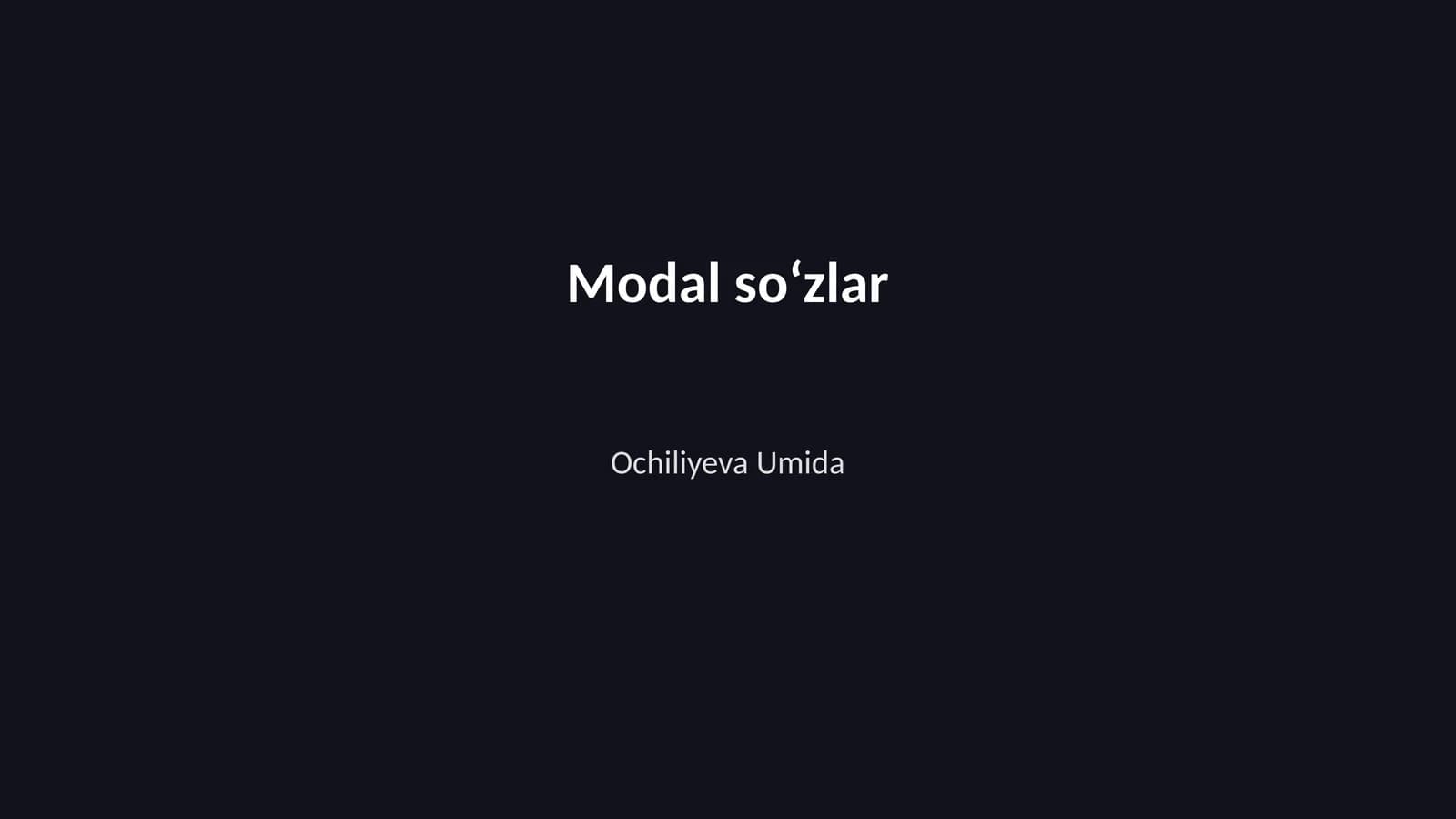 Modal soʻzlar
