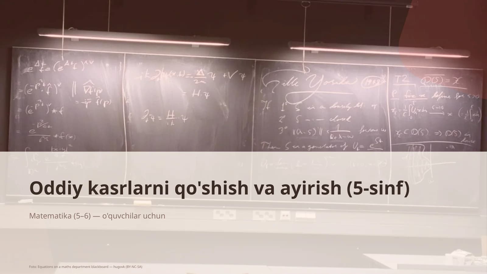 Oddiy kasrlarni qo'shish va ayirish (5-sinf)
