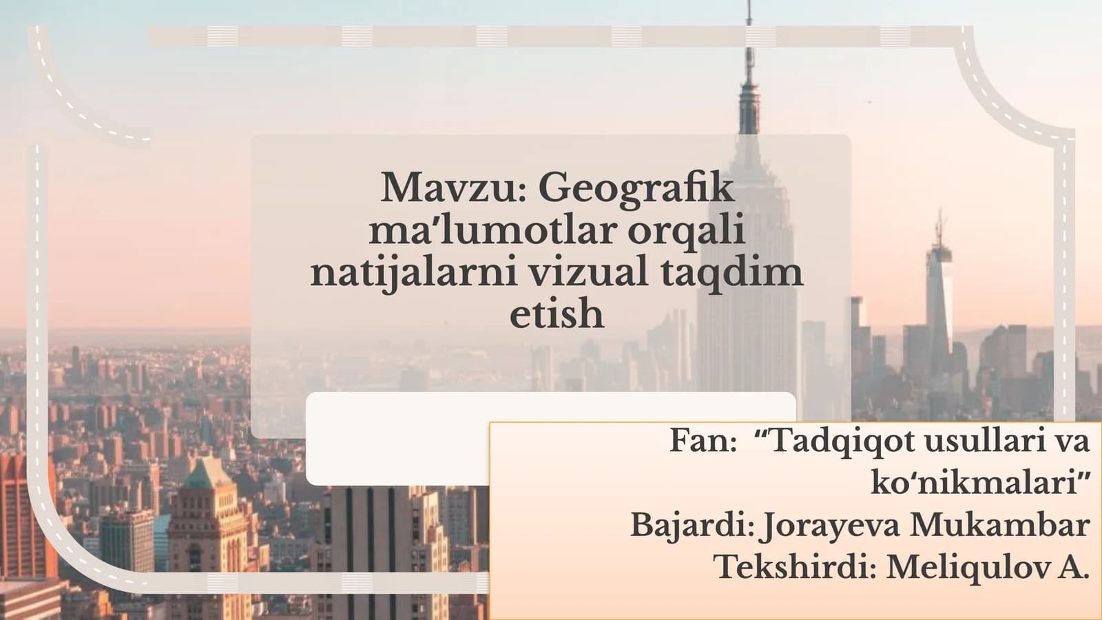 Geografik ma’lumotlar orqali natijalarni vizual taqdim etish