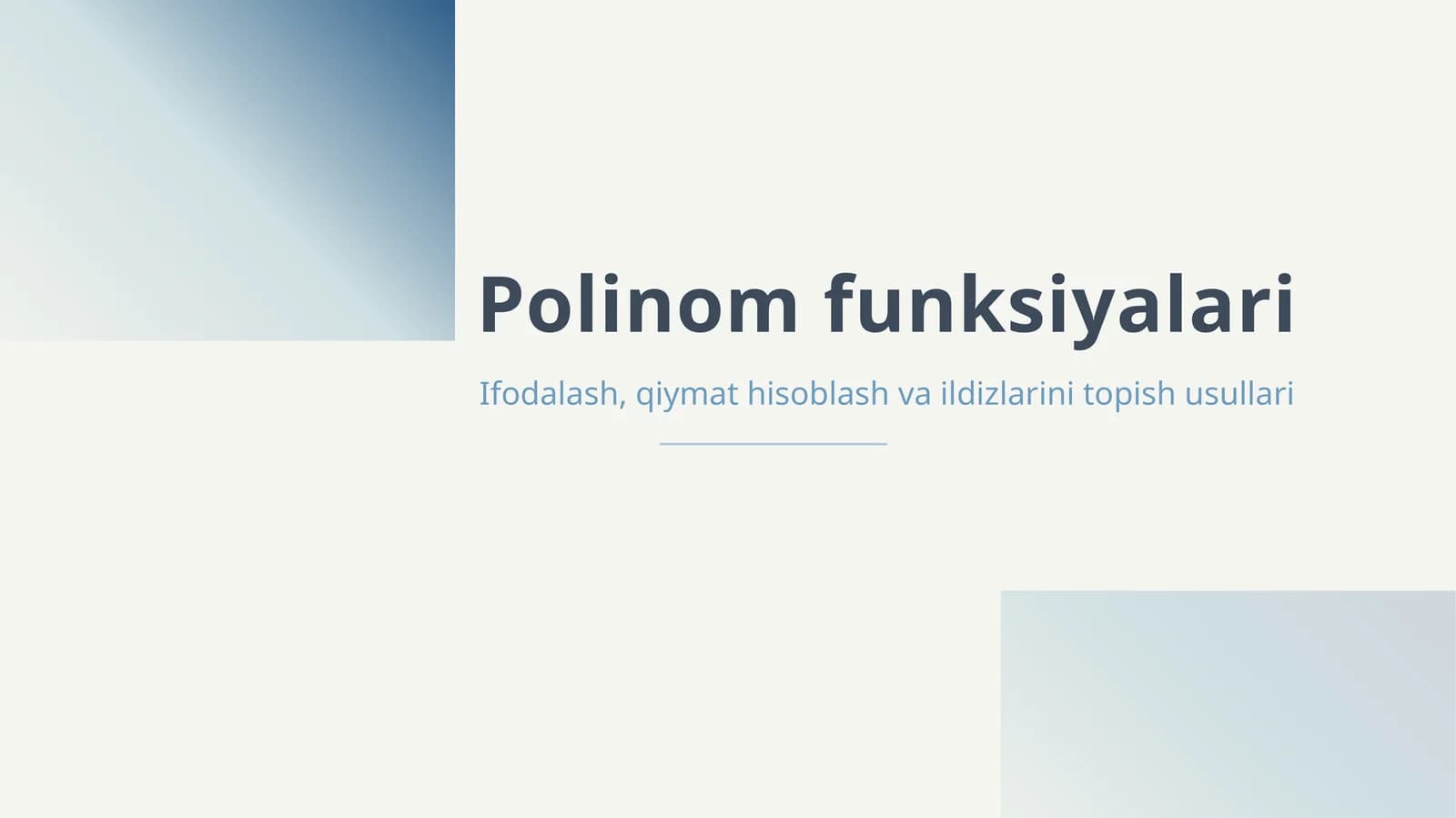Polinom funksiyalari