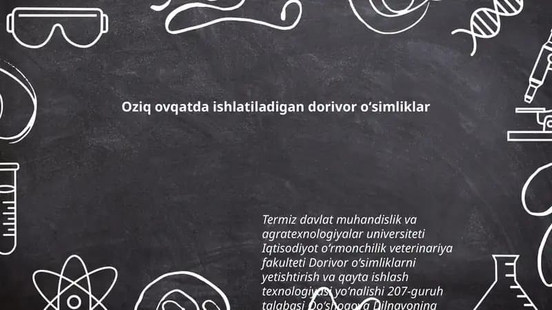 Oziq ovqatda ishlatiladigan dorivor oʻsimliklar