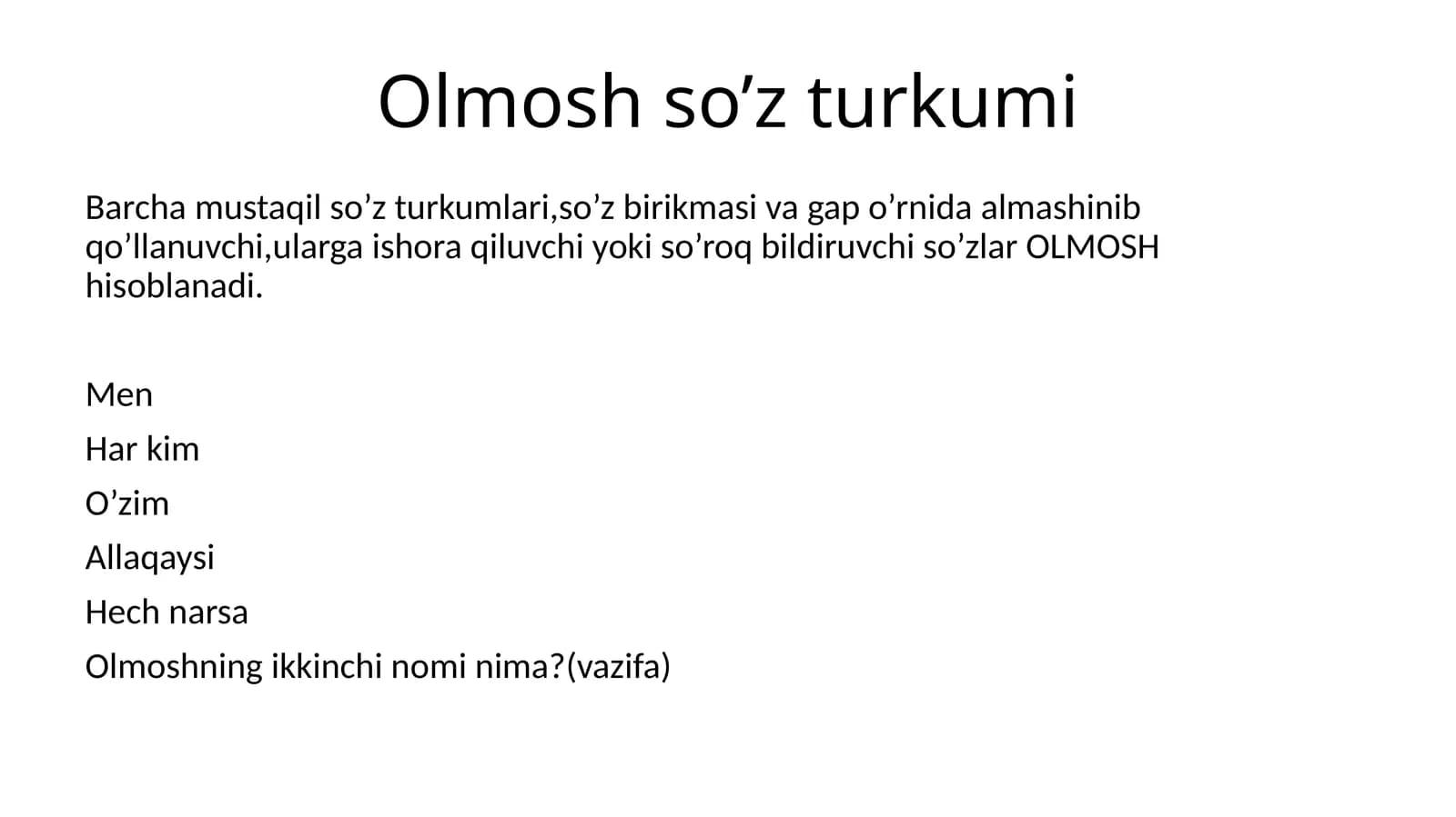 Olmoshso’zturkumi