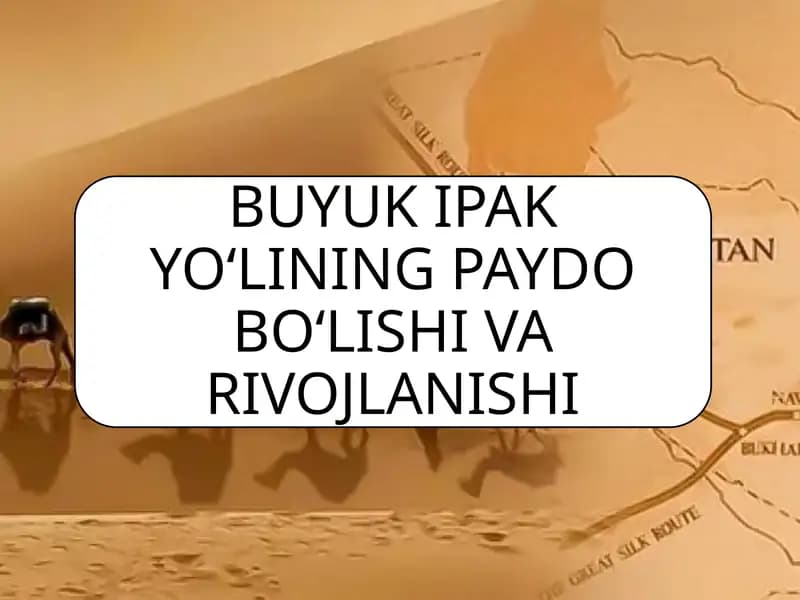 Buyuk Ipak yo‘lining vujudga kelish sabablari
